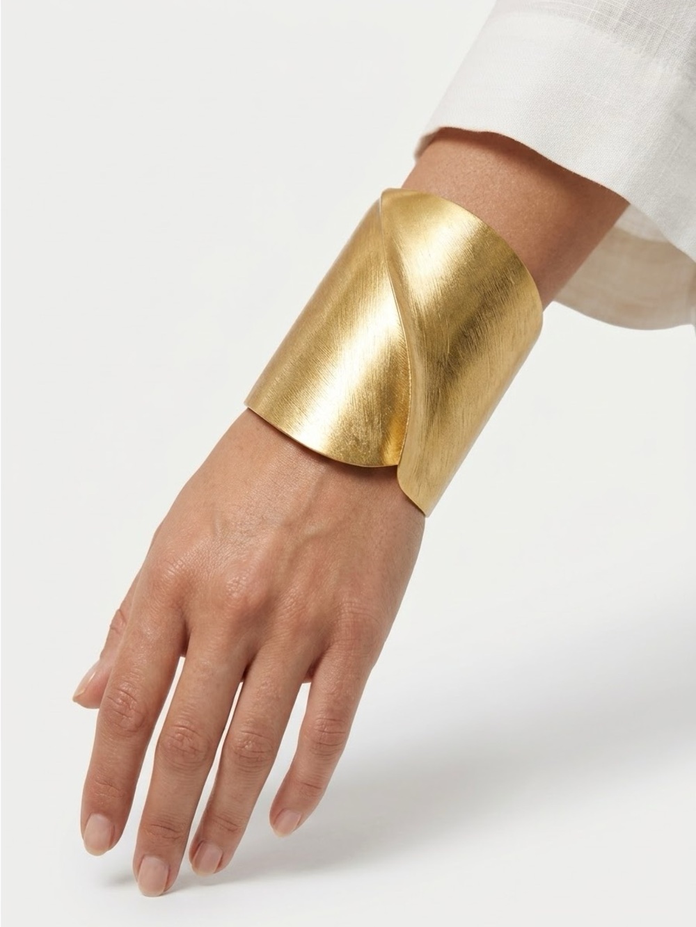 Vintage 80s Gold Sculptural Wrap Wide Cuff Bracelet